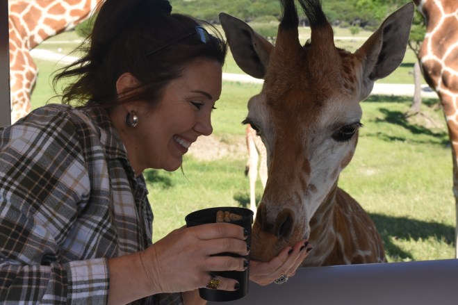 melissa with giraffe fossil rim